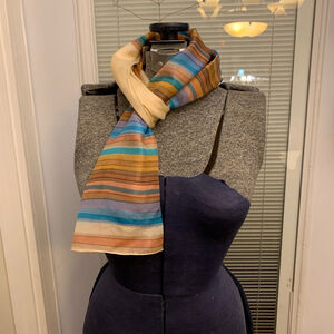 Women's Laurie Campbell Striped silk Scarf One Size Multi-color